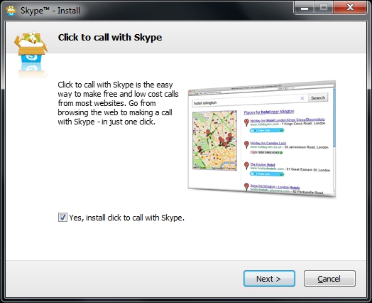 Skype Install Next Window