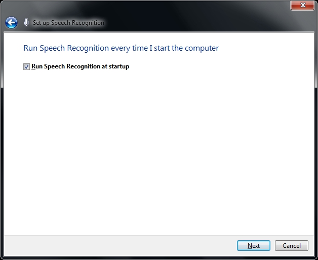 Speech Recognition at Startup
